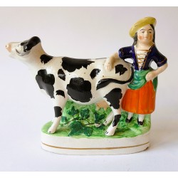 Staffordshire Pottery Cow and milk maid