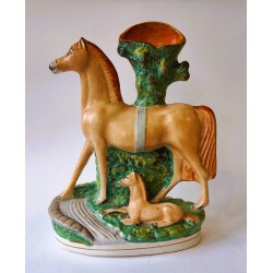 Staffordshire Pottery horse and foal