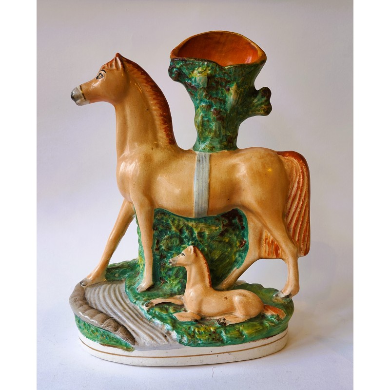 Staffordshire Pottery horse and foal